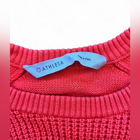 Athleta Women’s Orange Crew Neck Sweater with Front Zippers | Size Small - Picture 5 of 8